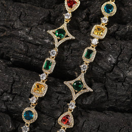 Iced Geometric Color Stone jewelry detail view 13
