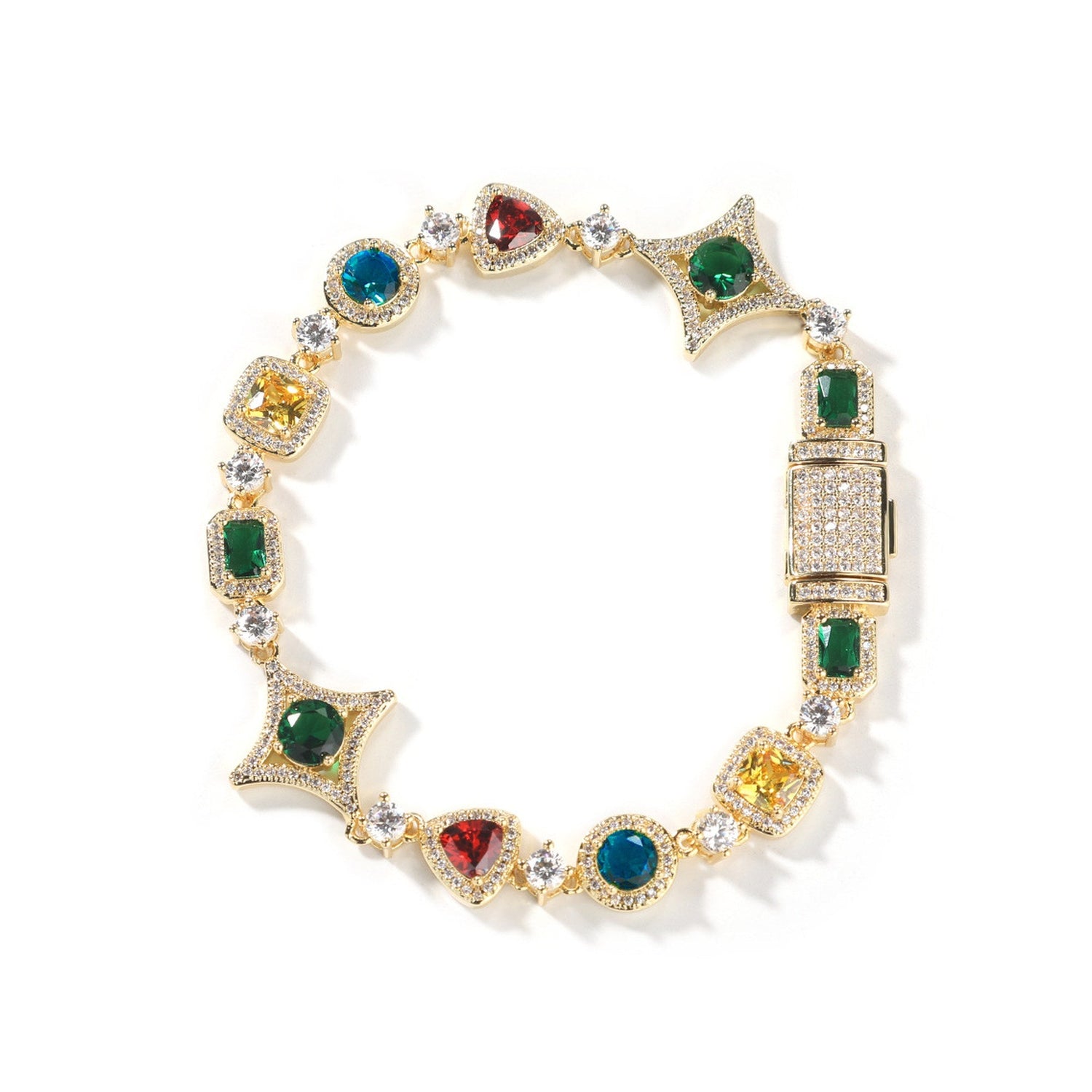 Iced Geometric Color Stone bracelet product view 10