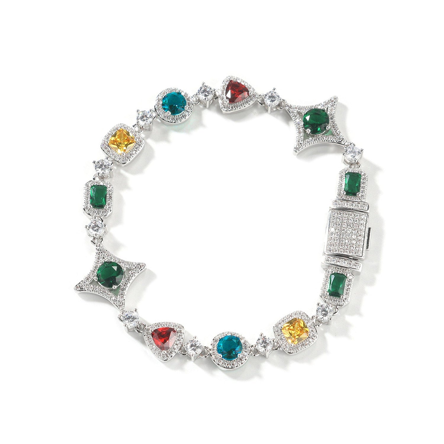 Iced Geometric Color Stone bracelet product view 9