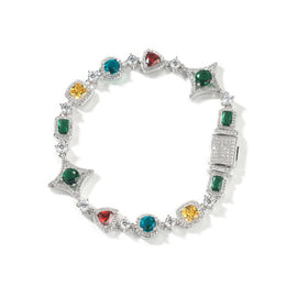 Iced Geometric Color Stone bracelet product view 9