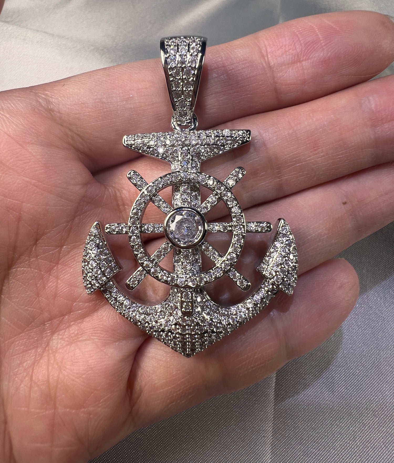 Iced Out Anchor Pendant- Miles Jewellery