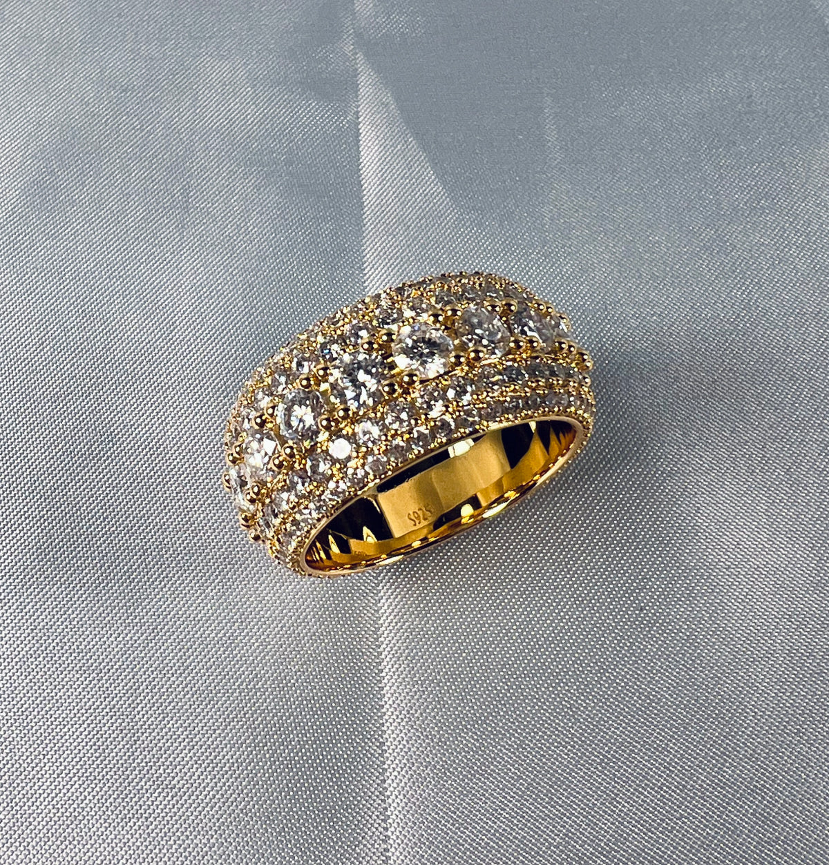 13mm Moissanite Iced Out Ring – 925 Sterling Silver VVS1 D Color Band Ring- Miles Jewellery