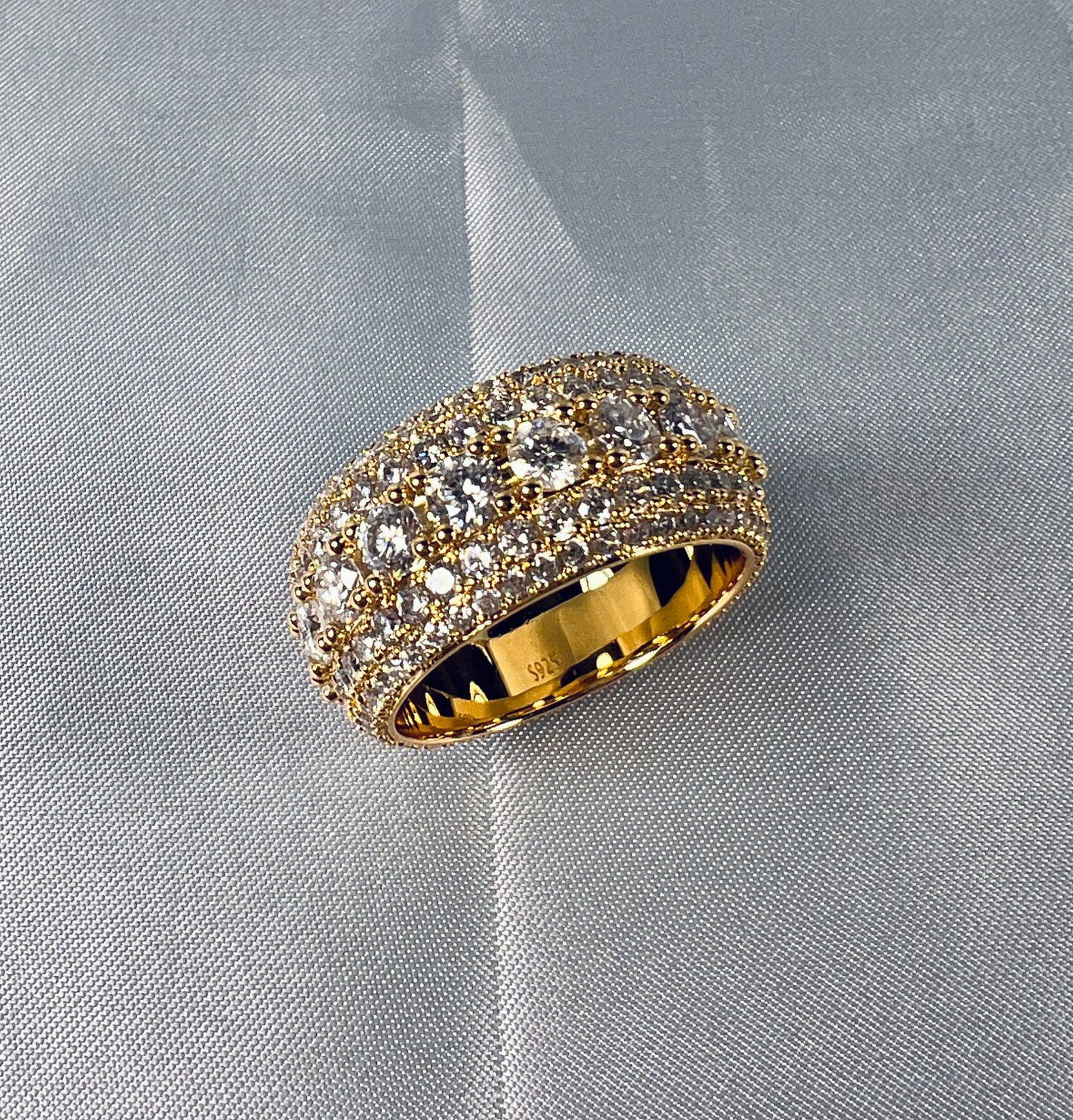 13mm Moissanite Iced Out Ring – 925 Sterling Silver VVS1 D Color Band Ring- Miles Jewellery