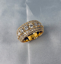 13mm Moissanite Iced Out Ring – 925 Sterling Silver VVS1 D Color Band Ring- Miles Jewellery