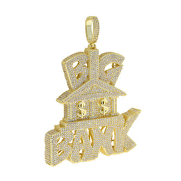 Iced Out BIG BANK Pendant Gold - Hip Hop Jewelry - Miles Jewellery