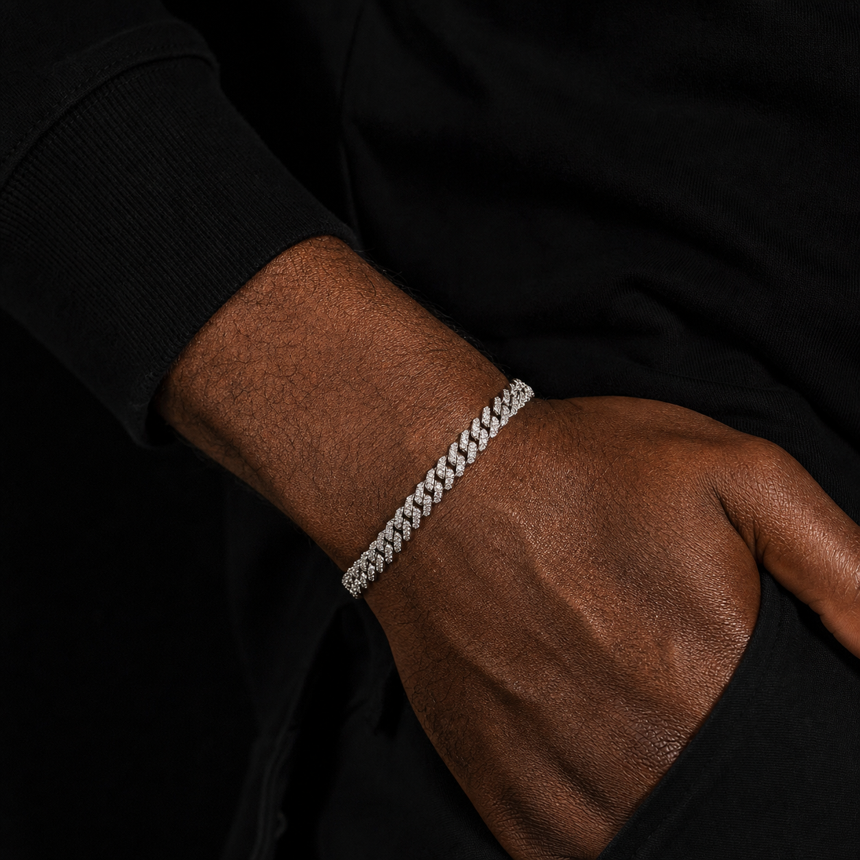 6mm Iced Out Cuban Chain bracelet product view 4