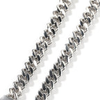 Close-up detail of 6mm iced Cuban chain links