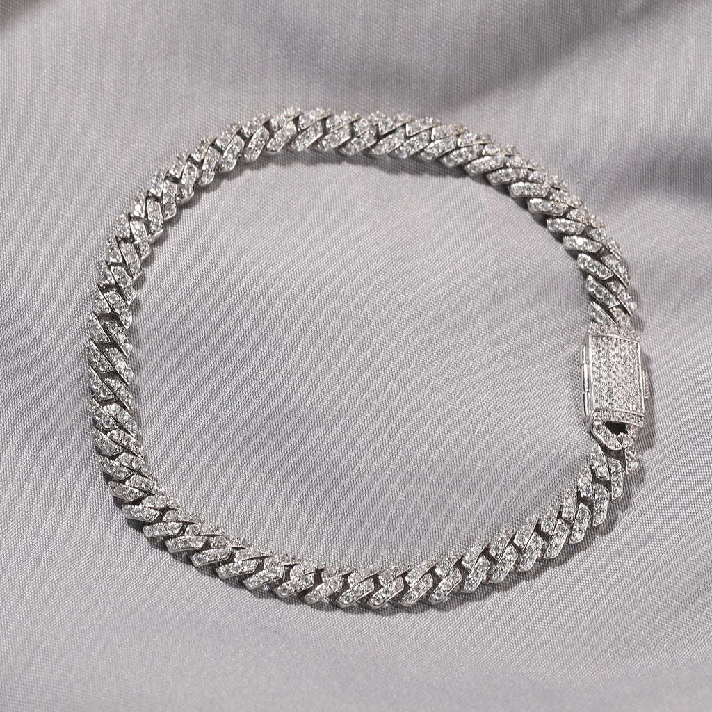 6mm iced Cuban chain with Cubic Zirconia stones