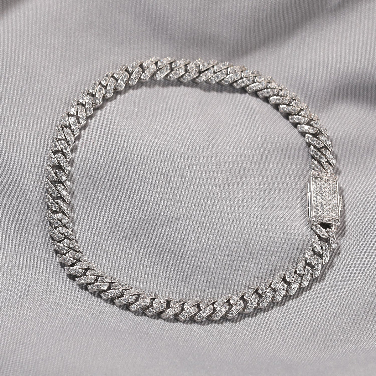 6mm iced Cuban chain with Cubic Zirconia stones