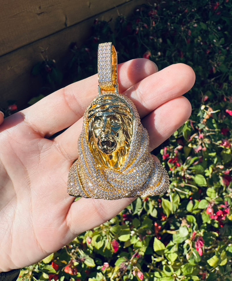 Iced Out 3D Jesus Bust Pendant- Miles Jewellery