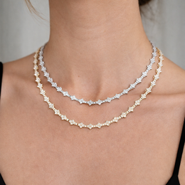 Star Tennis Chain Necklace – CZ Diamond Star Link Chain- Miles Jewellery