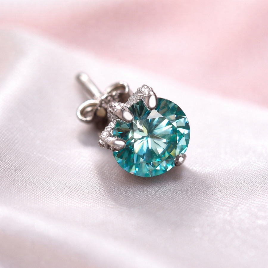 Dragon Claw Moissanite Stud Earrings – 925 Sterling Silver- Miles Jewellery