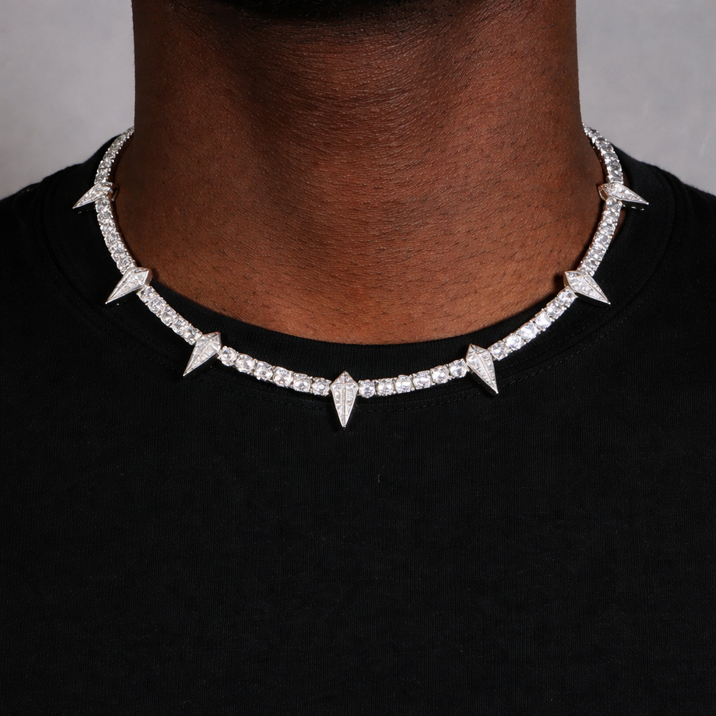 Iced Spike Tennis Chain- Miles Jewellery