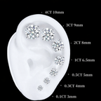Certified VVS1 D Moissanite Stud Earrings – 925 Sterling Silver Earrings- Miles Jewellery