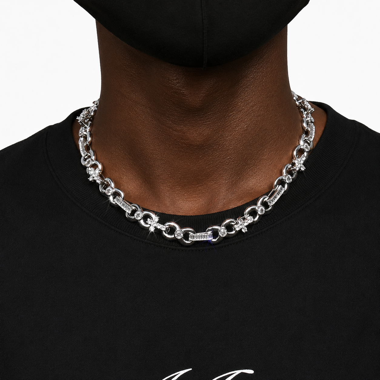 Iced Infinity Cross Link necklace product view 1