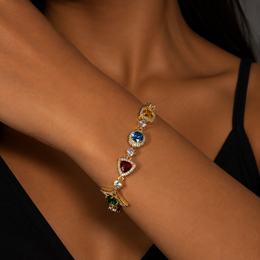 Iced Geometric Color Stone bracelet product view 4