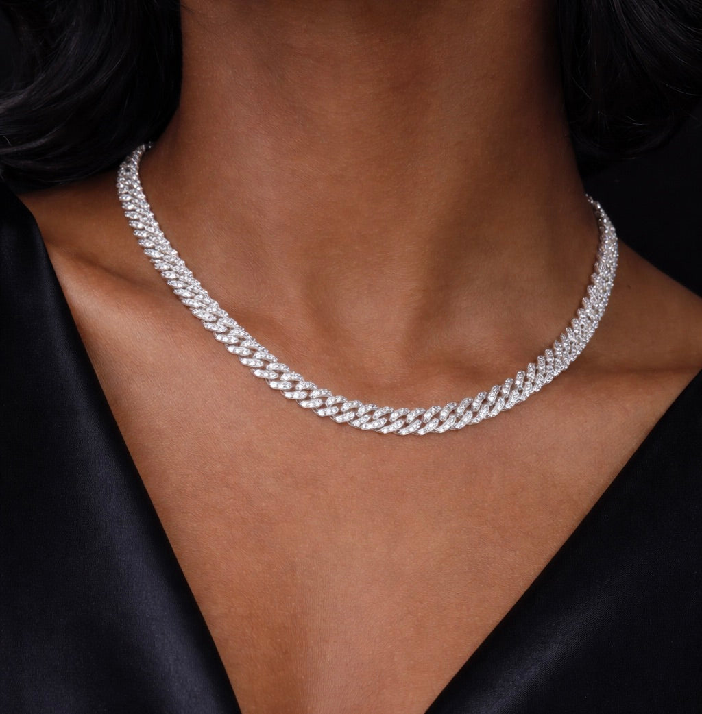 6mm VVS1 D Moissanite Iced Miami Cuban Chain Necklace- Miles Jewellery