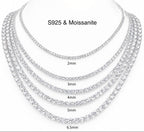 925 sterling silver vvs moissanite tennis chain - Milesjewellery