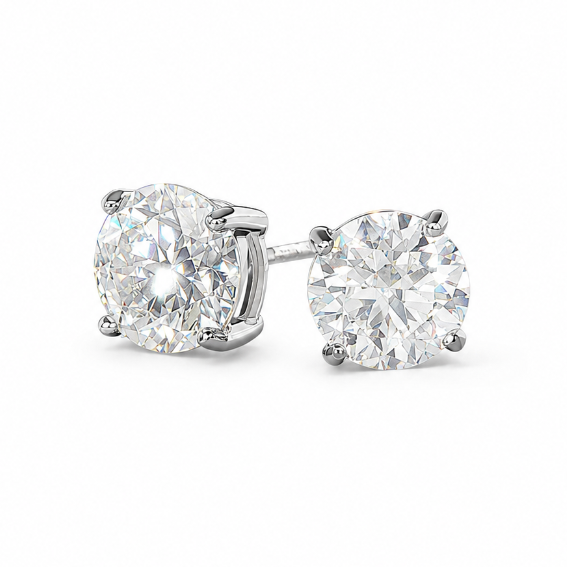 925 Sterling Silver Moissanite Stud Earrings - MilesJewellery