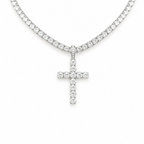 VVS Moissanite Cross Pendant 925 Sterling Silver -  Milesjewellery