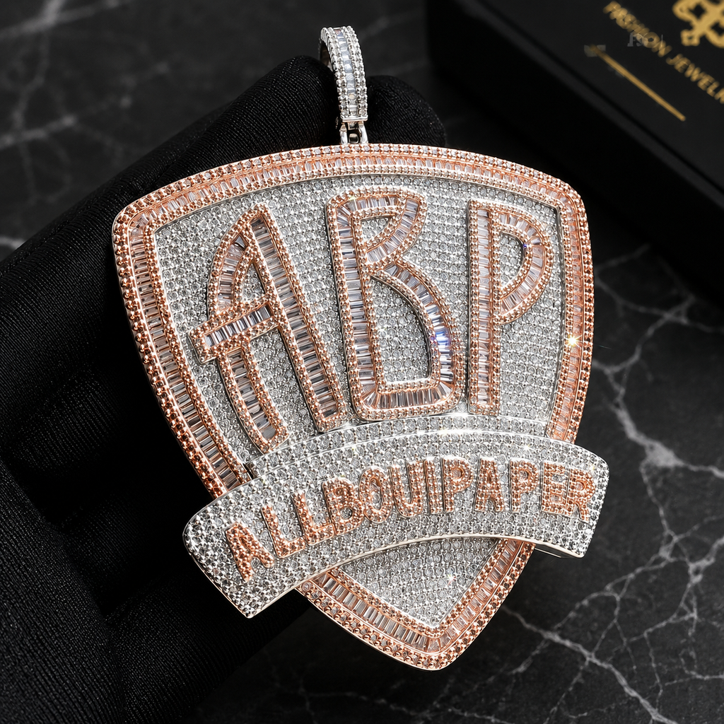 Iced Out Shield Pendant