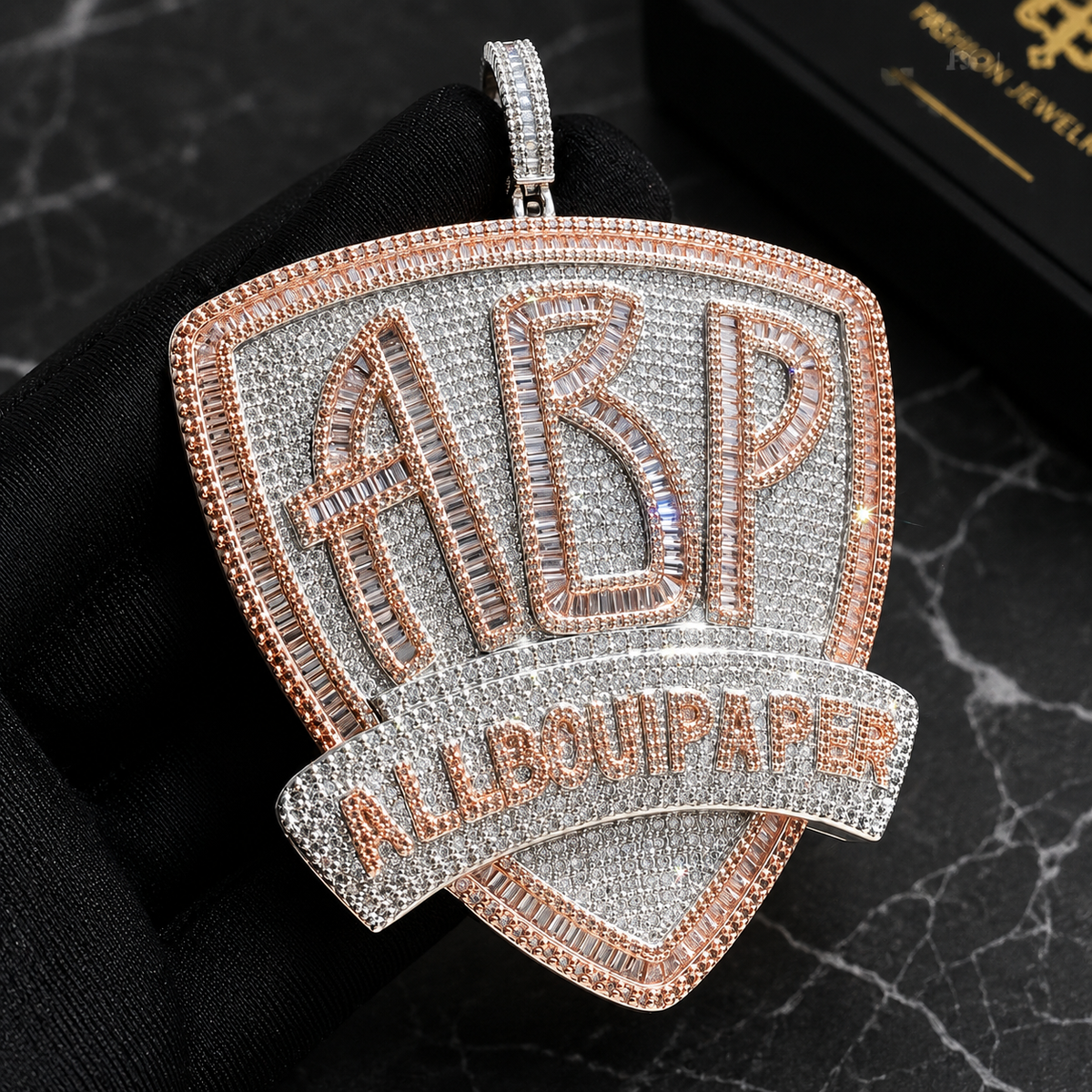 Iced Out Shield Pendant