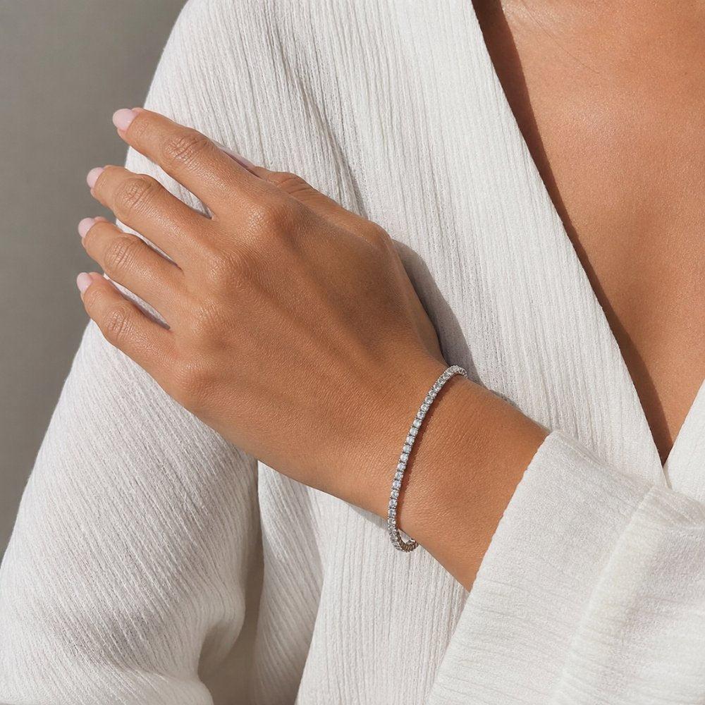 Bracelet de tennis en moissanite de 2 à 6 mm – Argent sterling 925