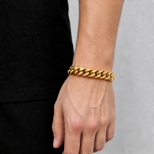 14mm Gold Miami Cuban link bracelet