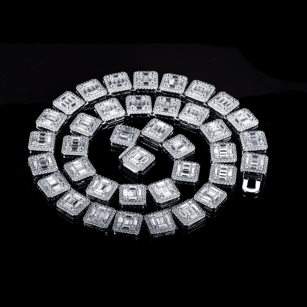 10mm Iced Out Square Link Necklace- Miles Jewellery