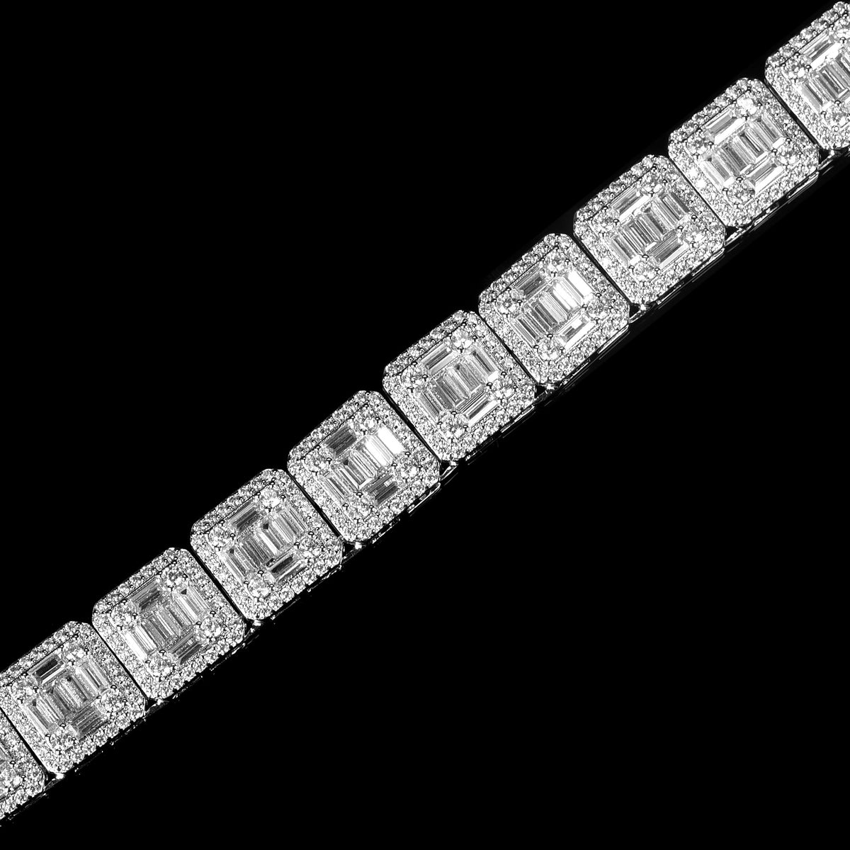 10mm Iced Out Square Link Necklace- Miles Jewellery
