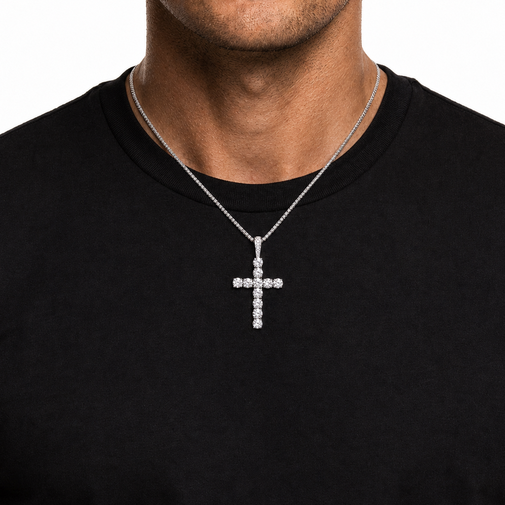 5mm moissanite cross pendant