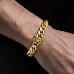 Gold Miami Stainless Steel Cuban Link bracelet 