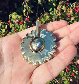 Rotating Iced Out Sunflower Pendant- Miles Jewellery