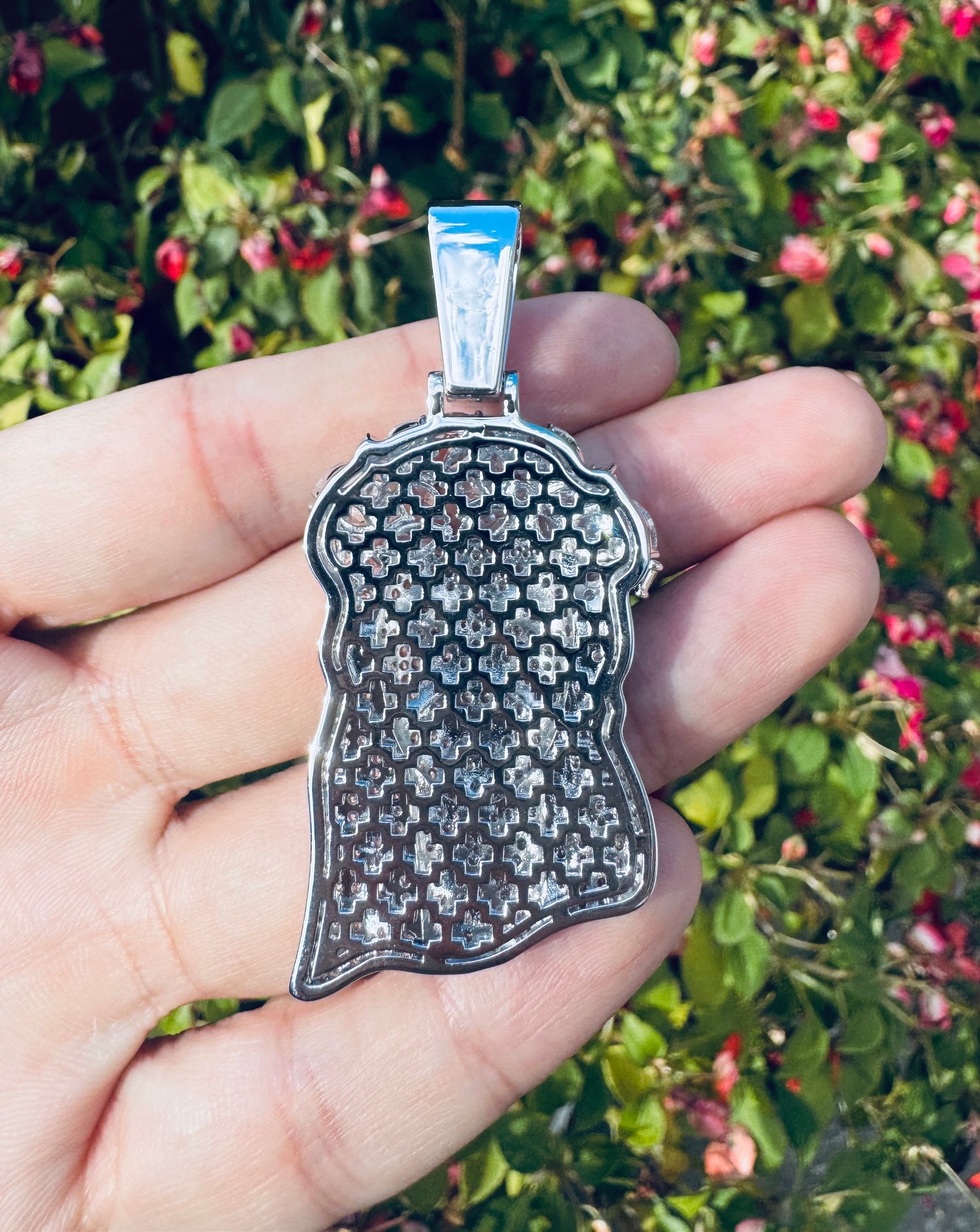 Iced Jesus Head Pendant- Miles Jewellery