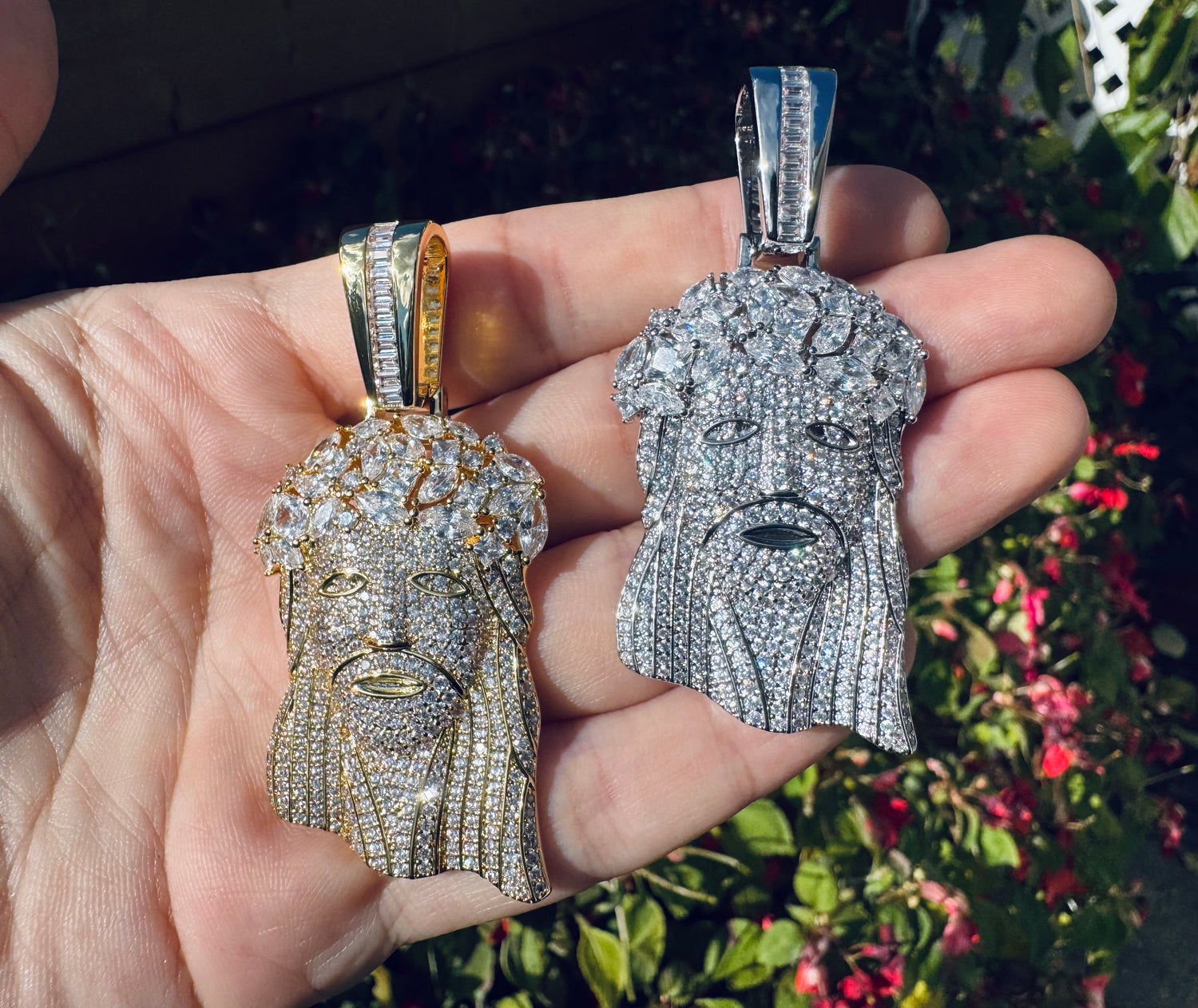 Iced Jesus Head Pendant- Miles Jewellery