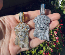 Iced Jesus Head Pendant- Miles Jewellery
