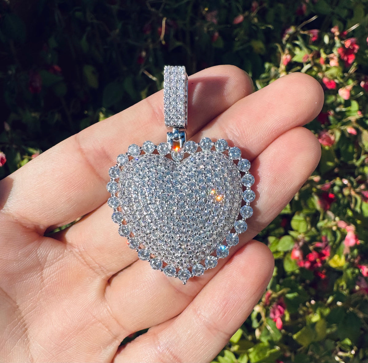 Iced Out Heart Pendant- Miles Jewellery