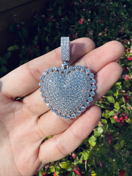 Iced Out Heart Pendant- Miles Jewellery