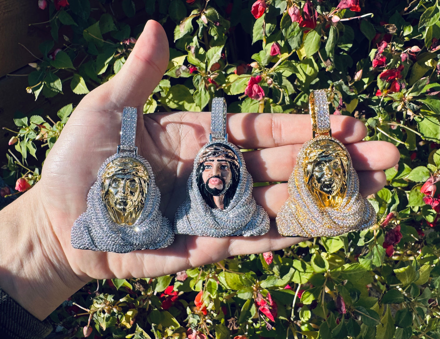 Iced Out 3D Jesus Bust Pendant- Miles Jewellery