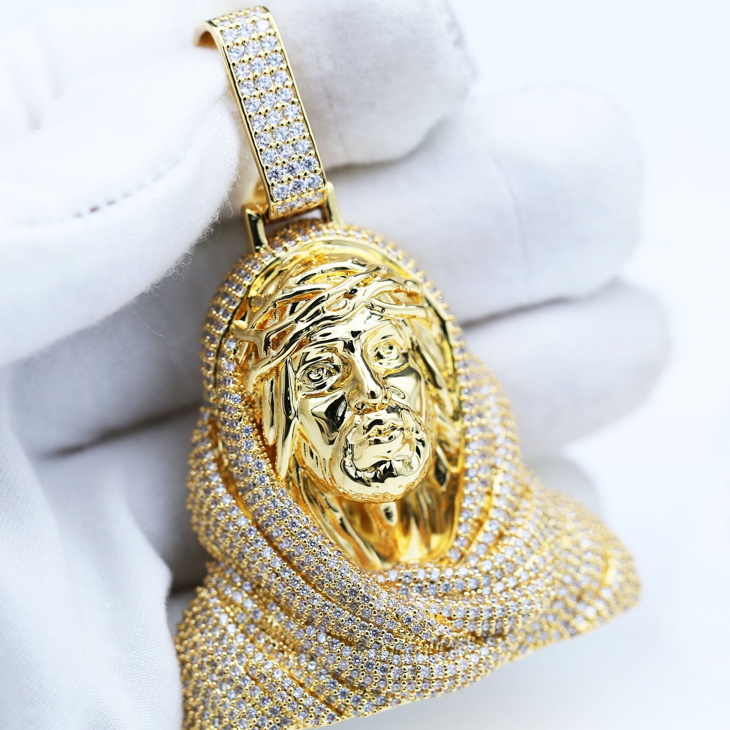 Iced Out 3D Jesus Bust Pendant product image 3