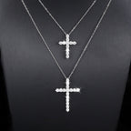 Moissanite Cross Pendant Necklace- Miles Jewellery