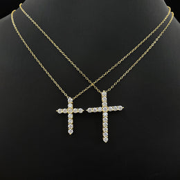Moissanite Cross Pendant Necklace- Miles Jewellery
