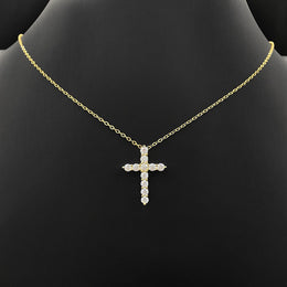 Moissanite Cross Pendant Necklace- Miles Jewellery