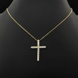 Moissanite Cross Pendant Necklace- Miles Jewellery