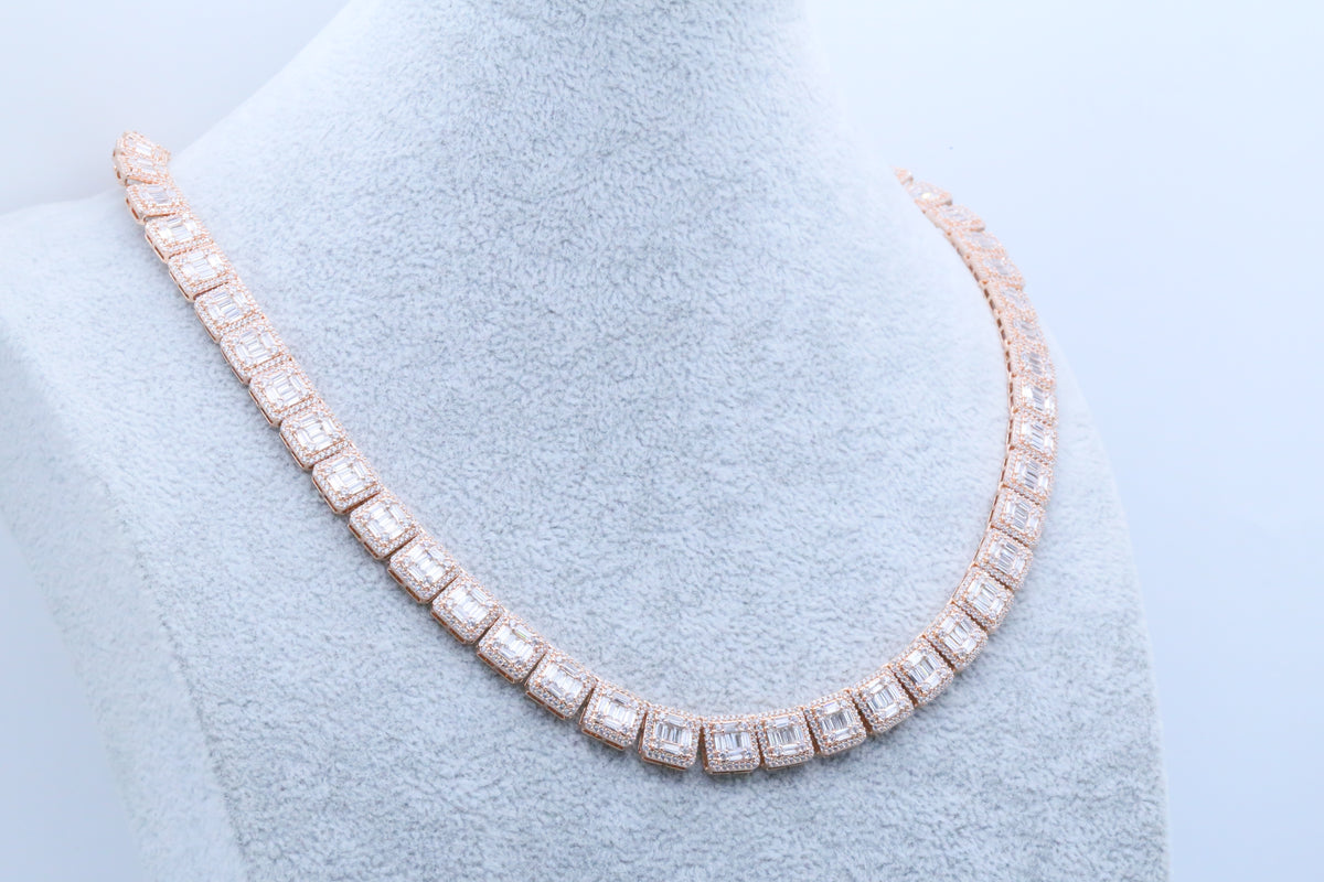 10mm Iced Out Square Link Necklace- Miles Jewellery