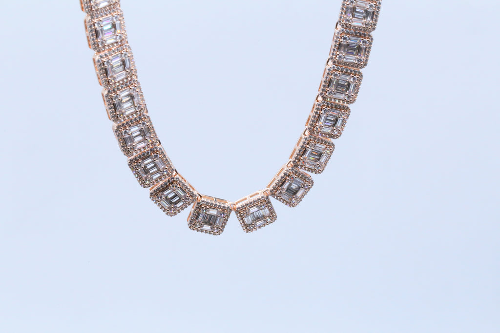 10mm Iced Out Square Link Necklace- Miles Jewellery