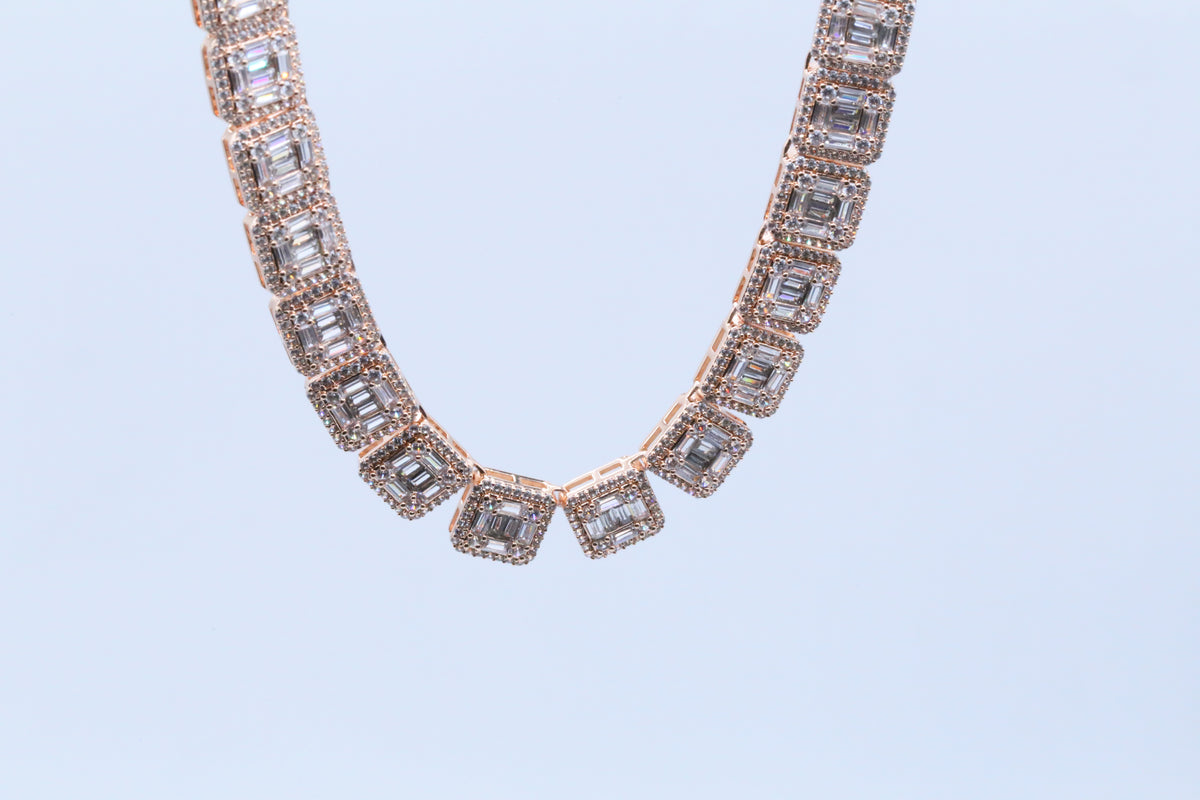 10mm Iced Out Square Link Necklace- Miles Jewellery