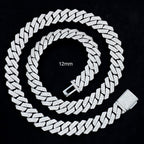 Iced Out VVS1 Moissanite 925 Sterling Silver Prong Cuban Chain