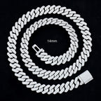 Iced Out VVS1 Moissanite 925 Sterling Silver Prong Cuban Chain