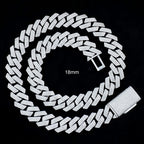 Iced Out VVS1 Moissanite 925 Sterling Silver Prong Cuban Chain